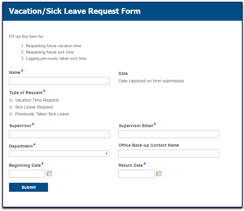 Vacation/Sick Leave - Form